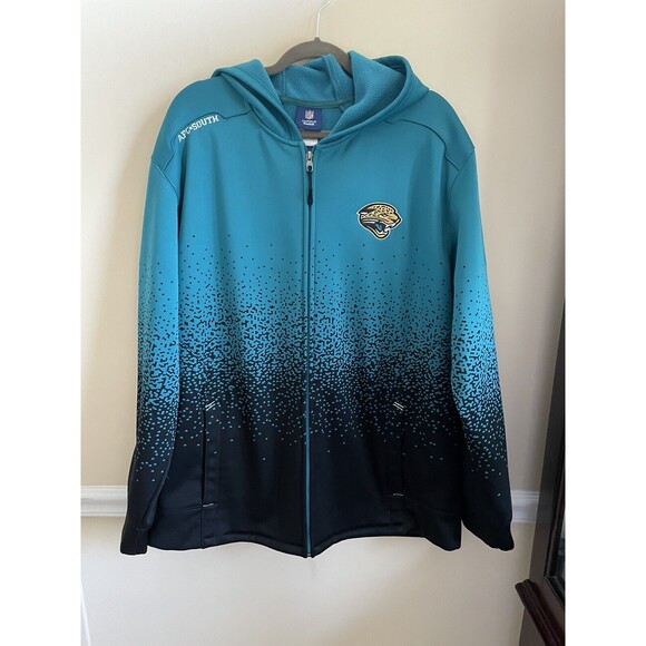 Jacksonville Jaguars Reebok On Field Hooded Jacket Sz XL Full Zipper - Picture 1 of 15